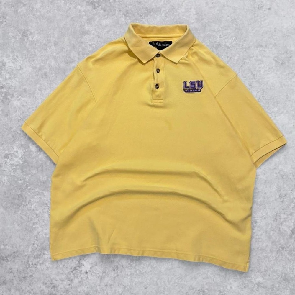 LSU Tigers 90s Vintage Yellow College Football Polo